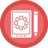 Tablet Glyph Due Circle Icon Design vector