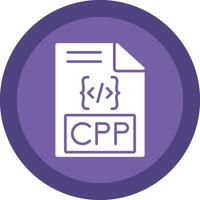 Cpp Glyph Due Circle Icon Design vector