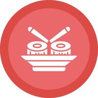 Sushi Glyph Due Circle Icon Design vector