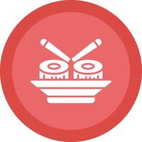 Sushi glifo debido circulo icono diseño vector