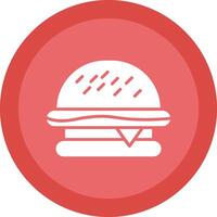 Burger Glyph Due Circle Icon Design vector