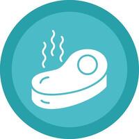 Steak Glyph Due Circle Icon Design vector
