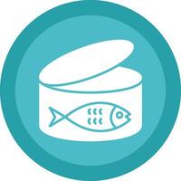 Tuna Glyph Due Circle Icon Design vector