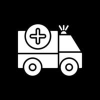 Ambulance Glyph Inverted Icon Design vector