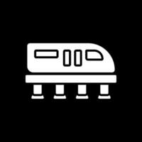 Monorail Glyph Inverted Icon Design vector