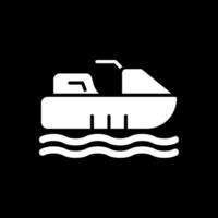 Jetski Glyph Inverted Icon Design vector