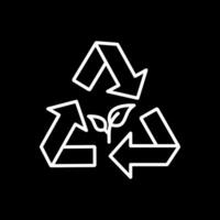 Recycling Line Inverted Icon Design vector