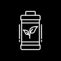 Eco Battery Line Inverted Icon Design vector