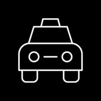 Taxi línea invertido icono diseño vector