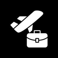 Business Trip Glyph Inverted Icon Design vector