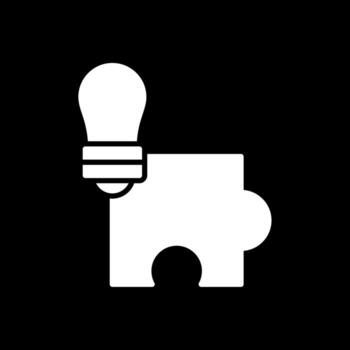 Problem Solving Glyph Inverted Icon Design vector
