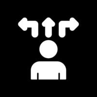 Decision Making Glyph Inverted Icon Design vector