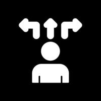 Decision Making Glyph Inverted Icon Design vector