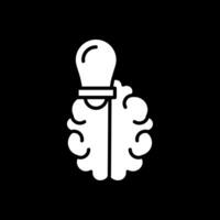 Intelligence Glyph Inverted Icon Design vector