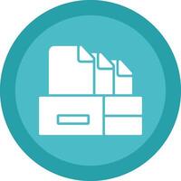 Files Glyph Due Circle Icon Design vector