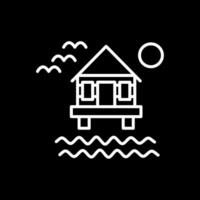 Beach Villa Line Inverted Icon Design vector