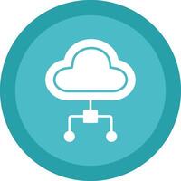 Cloud Computing Glyph Due Circle Icon Design vector