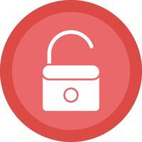 Open Lock Glyph Due Circle Icon Design vector