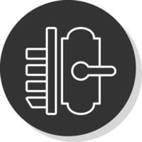 puerta bloquear glifo debido circulo icono diseño vector