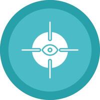 Spyhole Glyph Due Circle Icon Design vector