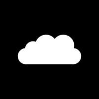 Cloud Glyph Inverted Icon Design vector