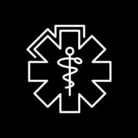 caduceo línea invertido icono diseño vector