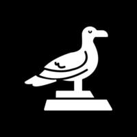 Seagull Glyph Inverted Icon Design vector