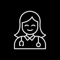 Female Doctor Line Inverted Icon Design vector