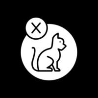 No mascotas permitido glifo invertido icono diseño vector