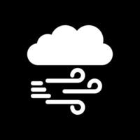Windy Glyph Inverted Icon Design vector