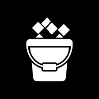 Ice Bucket Glyph Inverted Icon Design vector