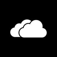 Clouds Glyph Inverted Icon Design vector