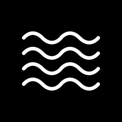 Waves Glyph Inverted Icon Design