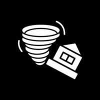 Tornado Glyph Inverted Icon Design vector