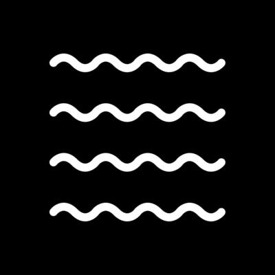Waves Glyph Inverted Icon Design