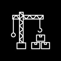 Crane Line Inverted Icon Design vector