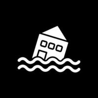 Flood Glyph Inverted Icon Design vector