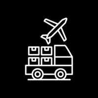 Logistic Service Provider Line Inverted Icon Design vector