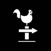 pollo glifo invertido icono diseño vector