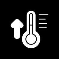 termómetro glifo invertido icono diseño vector