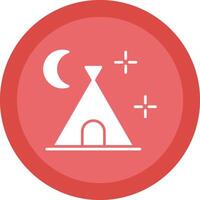 Camping Glyph Due Circle Icon Design vector