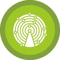 Sonar Glyph Due Circle Icon Design vector