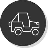 Jeep Glyph Due Circle Icon Design vector