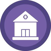 Building Glyph Due Circle Icon Design vector