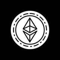 Ethereum Coin Glyph Inverted Icon Design vector