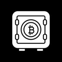Bitcoin Storage Glyph Inverted Icon Design vector