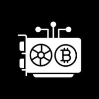 Mining Rig Glyph Inverted Icon Design vector