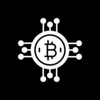 Bitcoin Bitcoin Glyph Inverted Icon Design vector