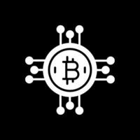 Bitcoin Bitcoin Glyph Inverted Icon Design vector