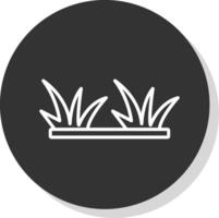 Grass Glyph Due Circle Icon Design vector